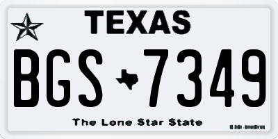 TX license plate BGS7349