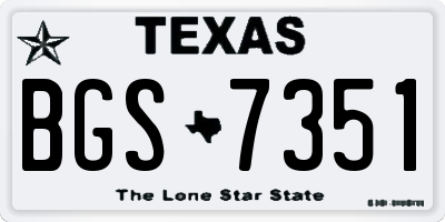 TX license plate BGS7351