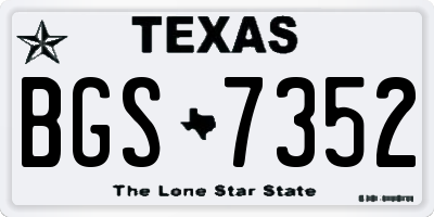 TX license plate BGS7352