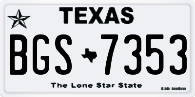 TX license plate BGS7353