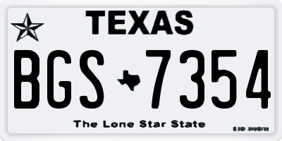 TX license plate BGS7354