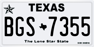 TX license plate BGS7355