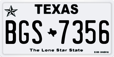 TX license plate BGS7356