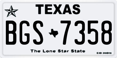 TX license plate BGS7358
