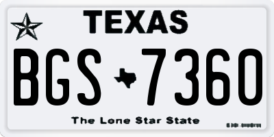 TX license plate BGS7360