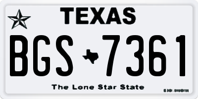 TX license plate BGS7361
