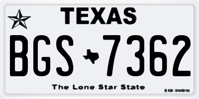 TX license plate BGS7362