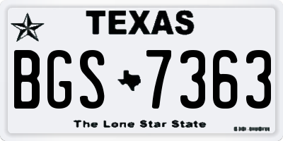 TX license plate BGS7363
