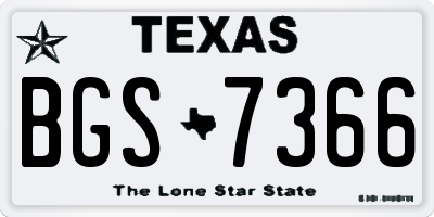 TX license plate BGS7366