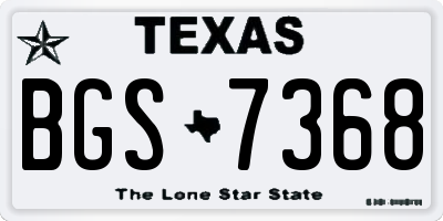 TX license plate BGS7368
