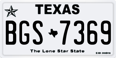 TX license plate BGS7369