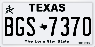 TX license plate BGS7370