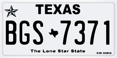 TX license plate BGS7371