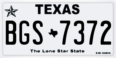 TX license plate BGS7372