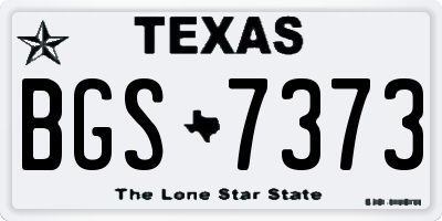 TX license plate BGS7373