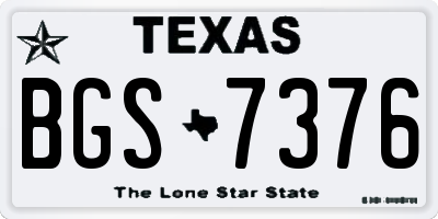 TX license plate BGS7376