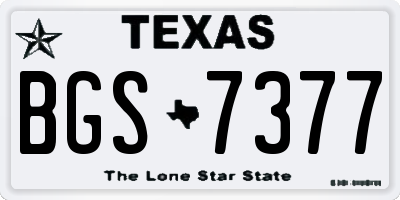 TX license plate BGS7377