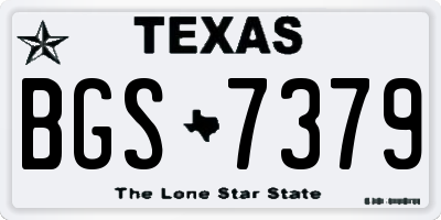 TX license plate BGS7379