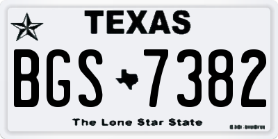 TX license plate BGS7382