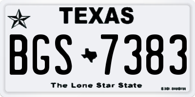 TX license plate BGS7383