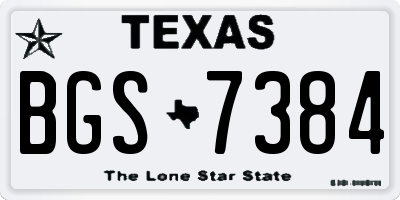 TX license plate BGS7384