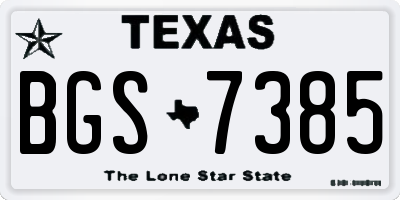 TX license plate BGS7385
