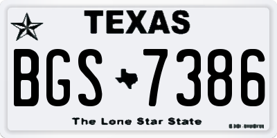 TX license plate BGS7386