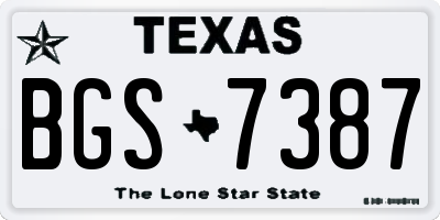 TX license plate BGS7387