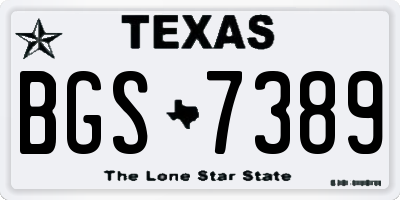 TX license plate BGS7389
