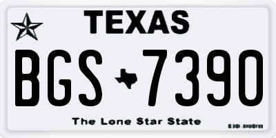 TX license plate BGS7390