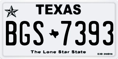 TX license plate BGS7393
