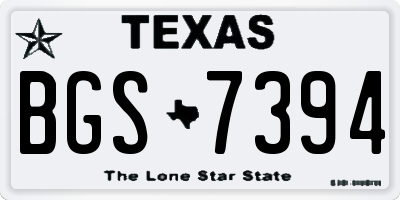 TX license plate BGS7394