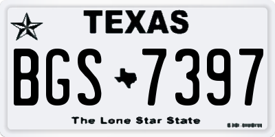 TX license plate BGS7397