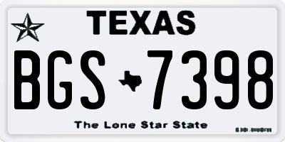 TX license plate BGS7398