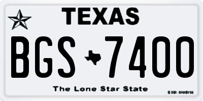 TX license plate BGS7400