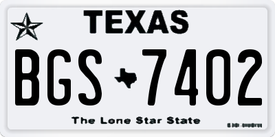 TX license plate BGS7402