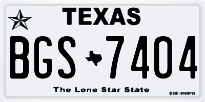 TX license plate BGS7404