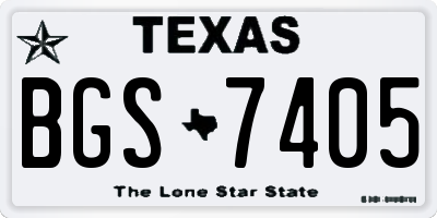 TX license plate BGS7405