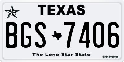 TX license plate BGS7406