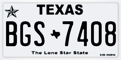 TX license plate BGS7408