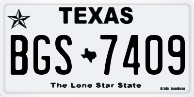TX license plate BGS7409
