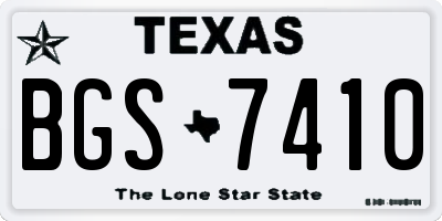 TX license plate BGS7410