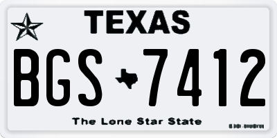 TX license plate BGS7412