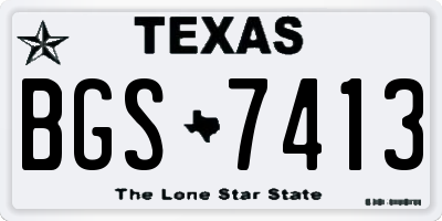 TX license plate BGS7413