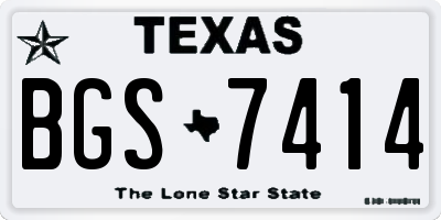 TX license plate BGS7414