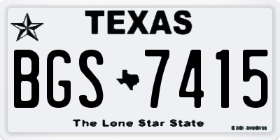 TX license plate BGS7415