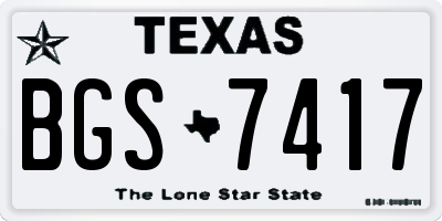 TX license plate BGS7417