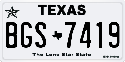 TX license plate BGS7419
