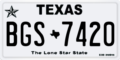 TX license plate BGS7420