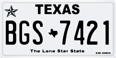 TX license plate BGS7421